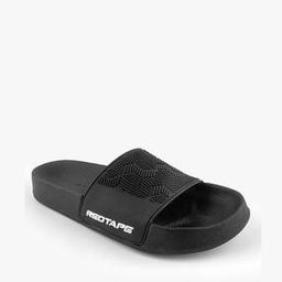 Men Typographic Applique Round-Toe Slides-image-22