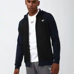 Men Zip-Front Regular Fit Hoodie with Brand Print-picture-52