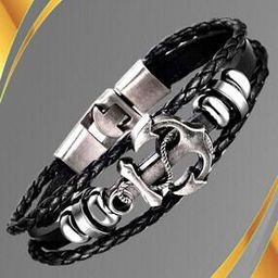 Silver Plated Anchor Designed Bracelet-image-1