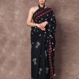 Geometric Print Pure Cotton Saree-0