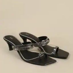 Embellished Toe-Ring Heeled Sandals-image-4
