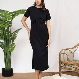 Women Bodycon Dress with Slit-image-79