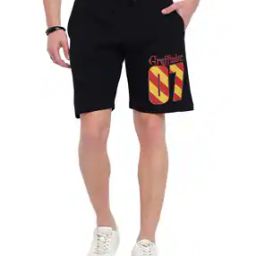 Men Typographic Print Regular Fit Knit Shorts with Insert Pockets-2