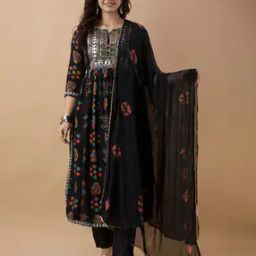 anushansa Women Embroidered Straight Kurta Suit Set-picture-1
