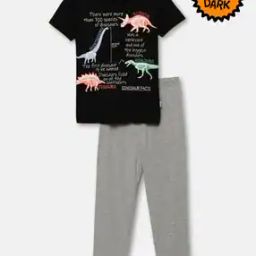Boy Graphic Print Lounge Pants & T-Shirt Sets-image-42