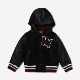 Hooded Bomber Jacket with Ribbed Hems-picture-40