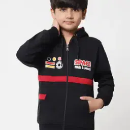 Zip-Front Hoodie with Split-Kangaroo Pockets-image-84