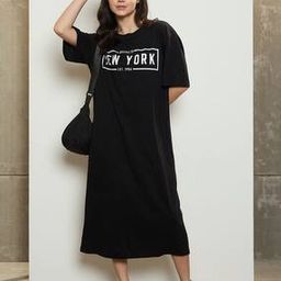 Women Typographic Print Sheath Dress-image-22