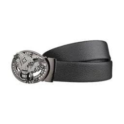Men Stone Studded Slim Belt with Auto Buckle Closure-47