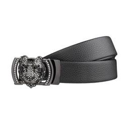 Men Stone Studded Slim Belt with Auto Buckle Closure-image-60