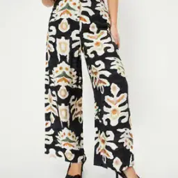 max Women Printed Wide Leg Trousers with Belt-picture-16