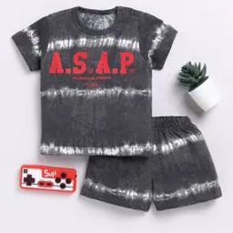 Boy Tie & Dyed Shorts & T-Shirt Set-picture-23