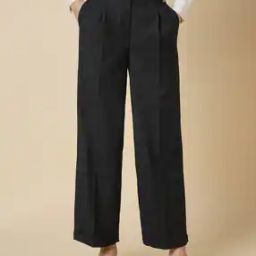 Women Single-Pleat Straight Fit Trousers-image-12