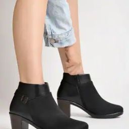 Women Ankle-Length Boots with Tang-Buckle Closure-picture-12