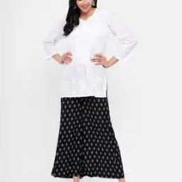Block Print Palazzos with Elasticated Waist-image-80