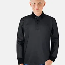 Heathered Polo T-Shirt with Ribbed Hem-picture-39