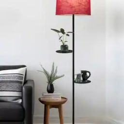 Round Floor Lamp with Shade-42