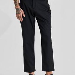 Men Flat-Front Straight Fit Trousers-image-47