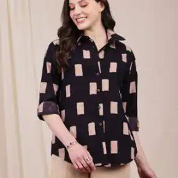 Women Geometric Print Relaxed Fit Top-image-2