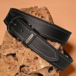Men Wide Belt with Tang-Buckle Closure-36