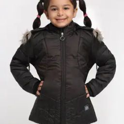 Zip Closure Puffer Jacket with Faux Feather-image-18