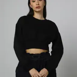 Women Crew-Neck Cropped Sweatshirt-image-35