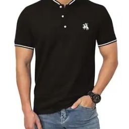 Men Regular Fit Henley T-Shirt with Logo Embroidery-image-10