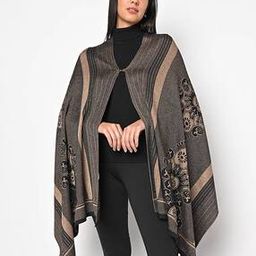 Intarsia Poncho Shrug-52