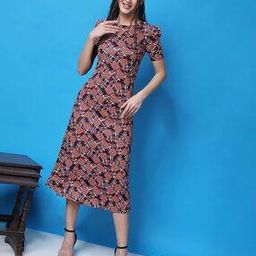 Women Geometric Print A-Line Dress-image-8