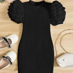 tior Girls Ribbed High-Neck Bodycon Dress-picture-1