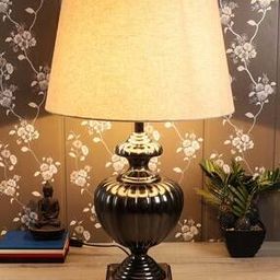 Nickel Table Lamp with Shade -image-39