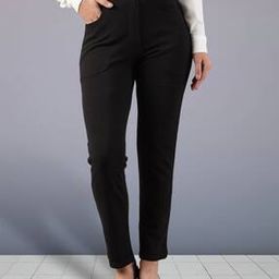 Women Relaxed Fit Flat-Front Pants-picture-34
