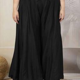 Women Flared Palazzo with Elasticated Waist-image-2
