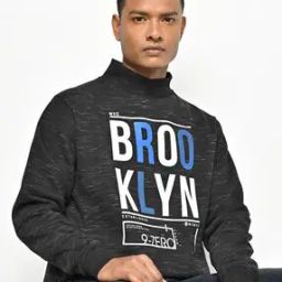 Typographic Print High-Neck Sweatshirt-image-57