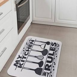 Graphic Print Rectangular Bath Mat-0