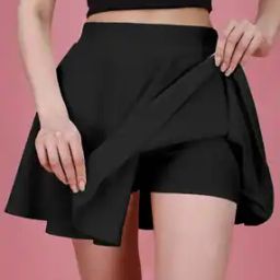 Women Flared Skirt with Elasticated Waist-image-99