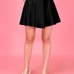 Women Flared Skirt with Elasticated Waist-image-66