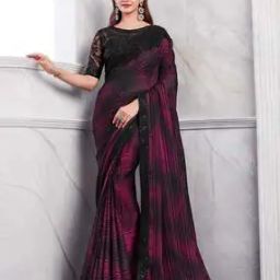 Women Embroidered Saree with Blouse Piece-image-11