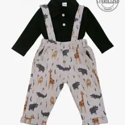 Printed Suspenders & T-Shirt Set-image-93
