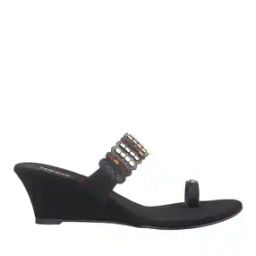 Women Embellished Toe-Ring Slip-On Wedges-image-12