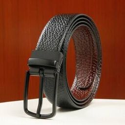 Men Leather Wide Reversible Belt-image-12