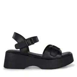 Women Heeled Wedges with Buckle Fastening-image-81