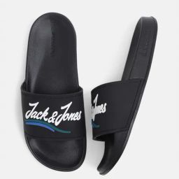 jack & jones Men Typographic Print Slip-On Slides image 1