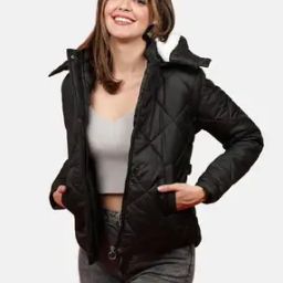 Quilted Jacket with Detachable Hood-image-26