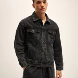 Men Regular Fit Denim Jacket with Button Closure-picture-19