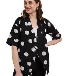 Polka-Dot Print Front-Open Jacket-picture-42