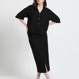 Women Relaxed Fit Shirt with Mandarin Collar-image-61