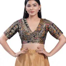 Women Floral Print Back-Open Blouse-27