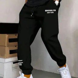 poshax Men Typographic Print Joggers with Insert Pockets image 1