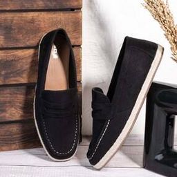 Men Faux Suede Contrast Jute Sole Loafer Espadrille-image-58